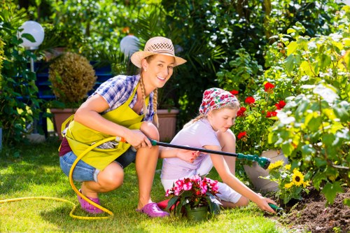 Advanced lawn mowing equipment in action